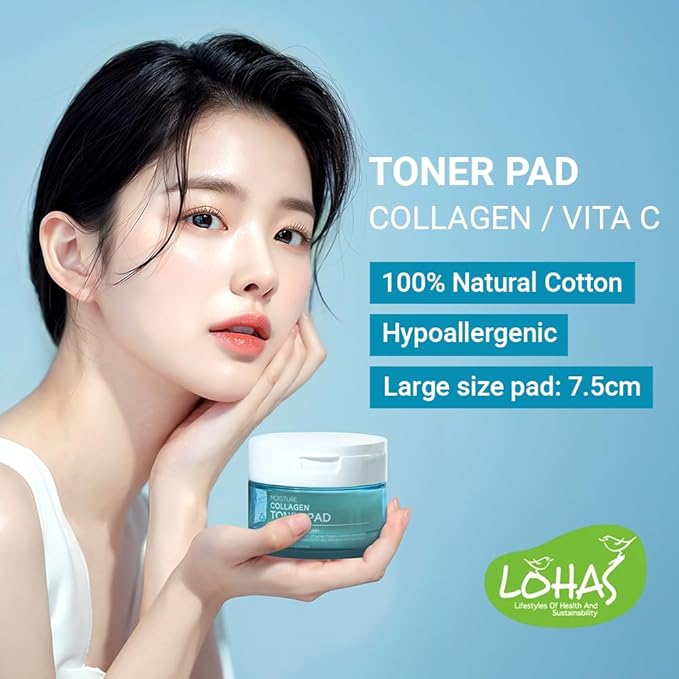 TENZERO Green Tangerine Vita C Toner Pad (70 Count, 160g), 100% Natural Cotton, Moisturizing Brightening, Korean Facial Toner Pads, Blemishes Dull Skin