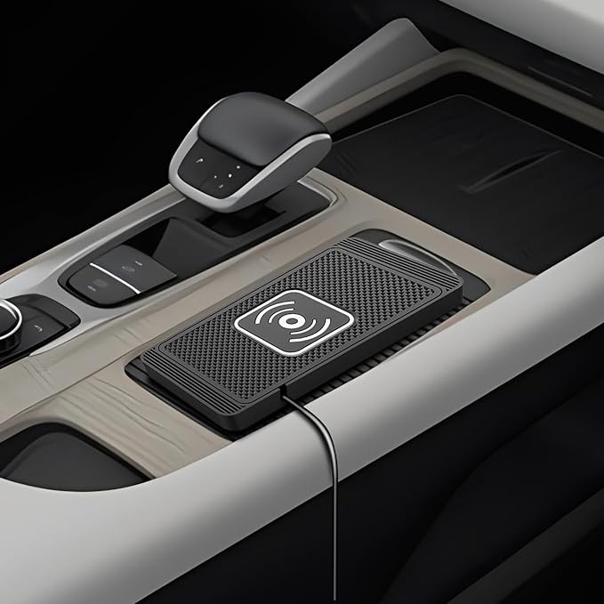 Wireless Charging Pad for Car for Honda Accord 2008-2012-pr, 15W Fast Wireless Charger Mat Non-Slip Silicone Car Center Console Phone Charging Pad,A/15W-Type-c