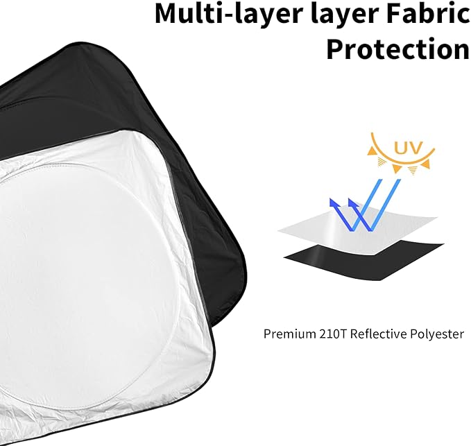 INSAUTO Sunshade for Volkswagen VW Tiguan 2018-2023 2024 2025 Sun Shade Windshield Cover, Foldable Front Window Shield Fit Tiguan SUV Sun Visor Blocks UV Rays Car Accessories