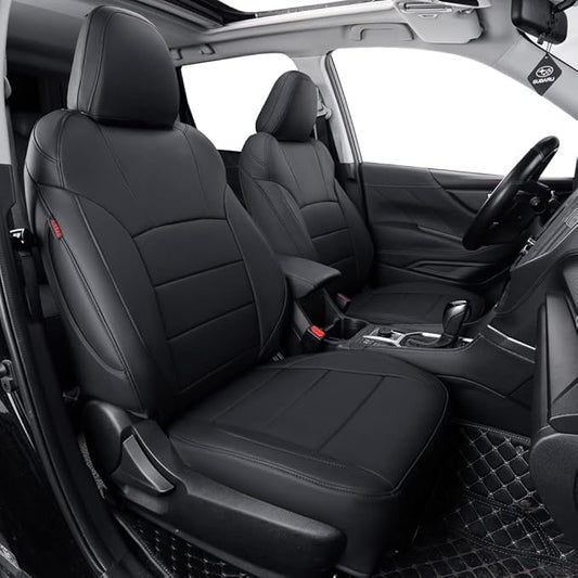 coverdream Forester Car Seat Covers Custom Fit for 2009-2013 Subaru Forester Seat Covers,Rear Seat W/Cup Holder,Full Coverage Waterproof Leather Seat Protector(Full Set,Black)