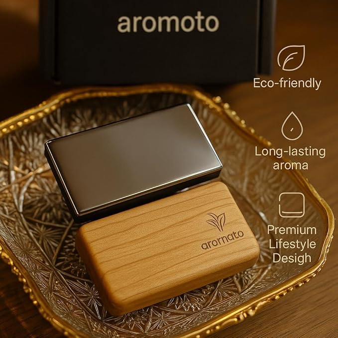 Wooden Car Air Freshener – Premium Natural Scents for Every Drive – Car Odor Eliminator (Jasmine)