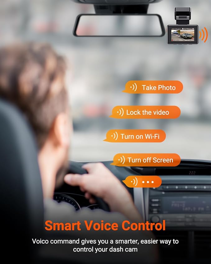 Vantrue E2 Dash Cam Front and Rear, 2.7K Upgrade Rear Cam, Dual STARVIS, 2.7K + 2.7K Dash Camera for Cars, Voice Control, WiFi, GPS, Night Vision, 24H Parking Mode, G-Sensor, 2.45" IPS, Support 512GB