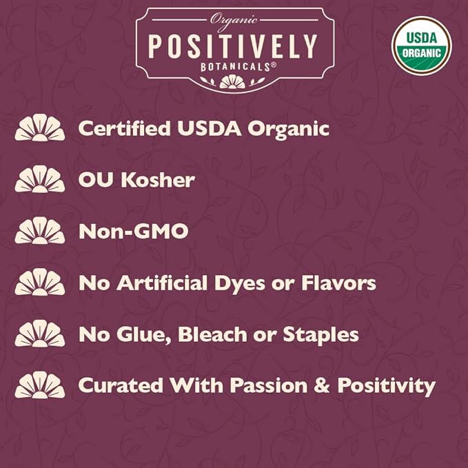 Organic Positively Botanicals Company, Olive Leaf Herbal Tea Bags, 20 Count