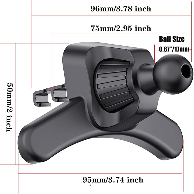 Air Vent Clips for Car Mount,Sturdy Vent Grip for Most Car Phone Holder&Wireless Car Charger-Car Air Vent Clip Only/Compatible with RAM Mounts Joint Ball Diameter 0.67 inch/17mm Devices