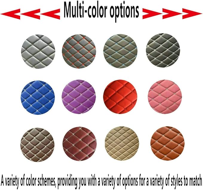KaiLaiCarCustom Automotive Car Floor Mats for 99.99% Sedan SUV Sports Car Men Women Protection Full Coverage Pads Anti-Slip Leather Floor Lining (Gray Diamond + Black Strip, D- Diamond + Strip)