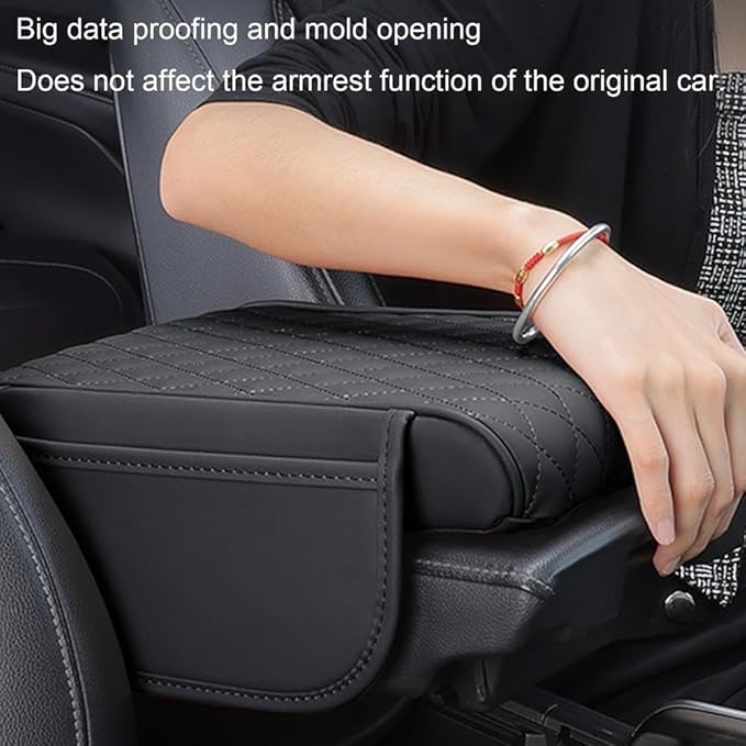 for Alfa Romeo Stelvio (949) 2017 2018 2019 2020 2021 2022 Car Center Console Cover, Leather Memory Foam Protection Pad, Hand Rest Pillow with Height Increase, Interior Accessory,Grey
