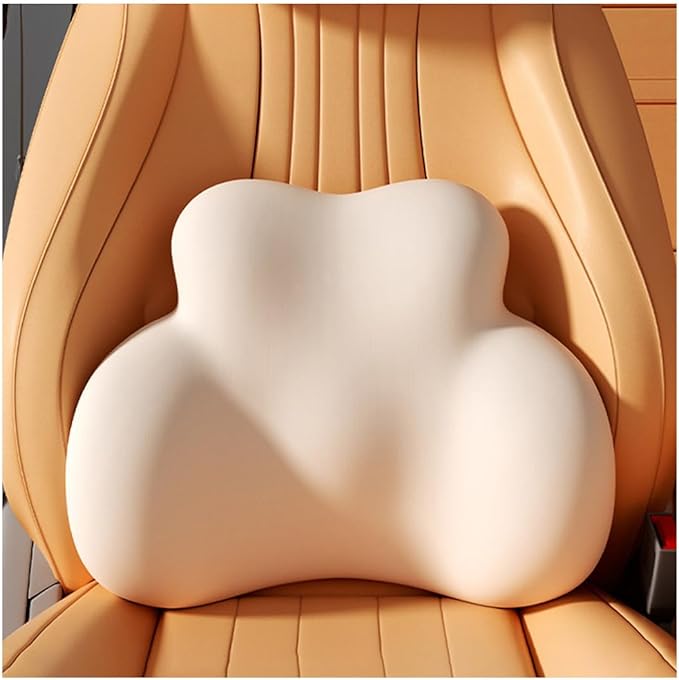 Car Lumbar Support Pillow for Volvo EX30 2024 Memory Foam Back Support Cushion Breathable Car Seat Lumbar Pad Accessories,Beige
