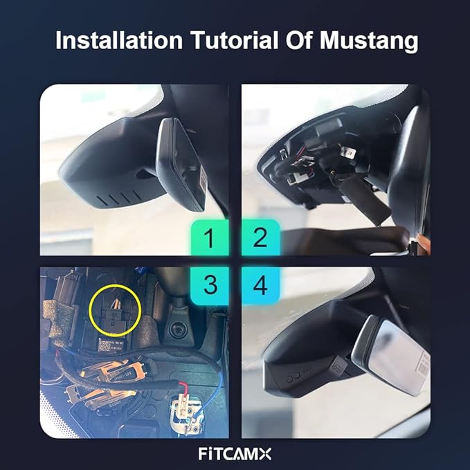 Fitcamx 4K Dash Cam Suitable for Ford F250 F350 XL XLT 2011-2025 (DZ-00455), OEM Factory Look, UHD 2160P Video, Built-in WiFi & APP, Loop Recording, G-Sensor, Easy to Install, 64GB MicroSD Card