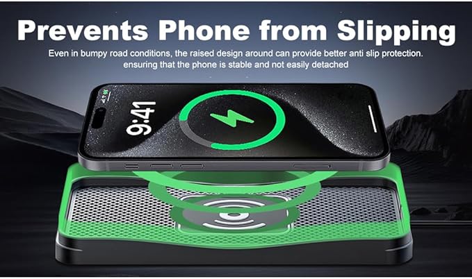 Wireless Car Charger Pad for Hyundai Santa Fe 2001-2026, Type-C/USB 20W Car Wireless Charger Non-Slip Phone Charging Pad Car Accessories,B 30cm Cable USB Plug