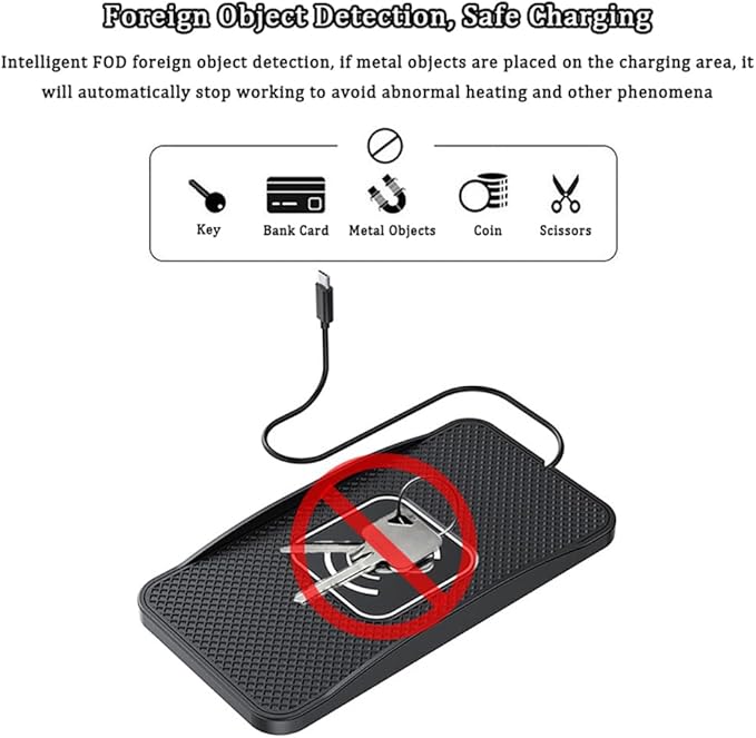 Wireless Car Charger Pad for Hyundai Tucson 2005-2026, Type-C/USB 20W Car Wireless Charger Non-Slip Phone Charging Pad Car Accessories,A 30cm Cable Type-C Plug