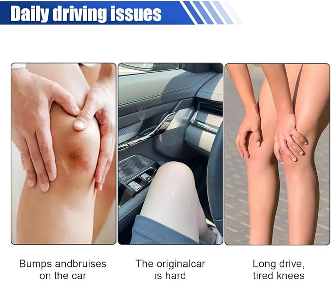 Car Knee Cushion Pad, PU Leather Automotive Center Console Elbow Armrest Pillow, Soft Auto Door Leg Support Pad Protector, Universal Vehicle Interior Comfort Accessories (Black)