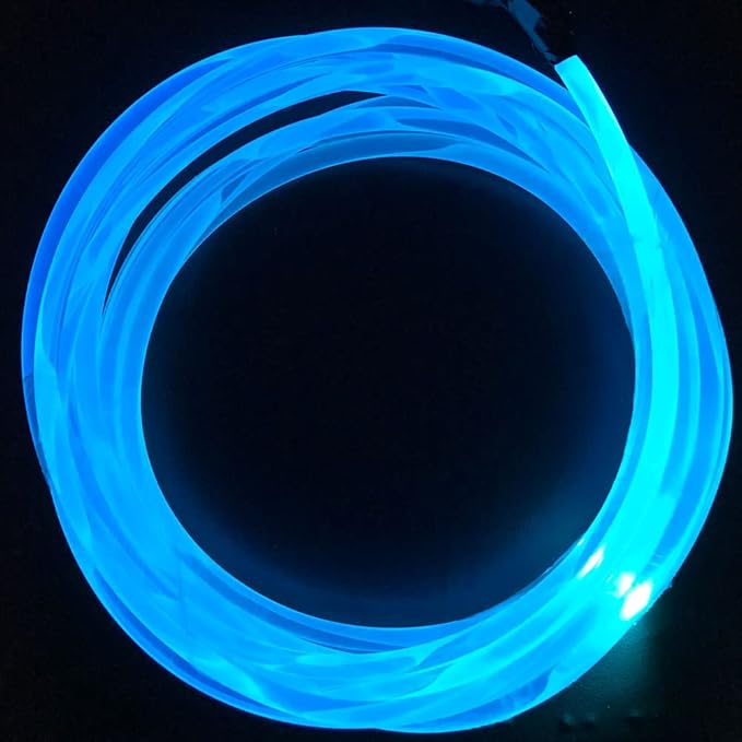 10ft Super Bright MMA Plastic Optic Fiber Side Glow - LED Light Source Soft Optical Fiber Light Guide Strip