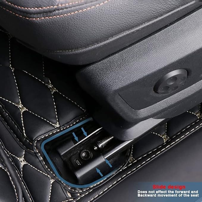 MELKEN Custom Fit Leather Car Floor Mats for 95% of Cars Full Coverage Floor Liners Car Mats (Black & Yellow)