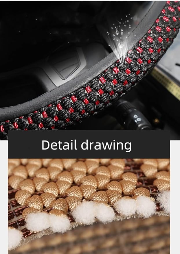 Size 16-20 Inch Ice Silk Ventilation Multi-Style Comfy Grip Steering Wheel Cover for Truck, Bus, Big Rig Trucker,SUV， Anti-Slip Design 16-20 Inch (White, 19)