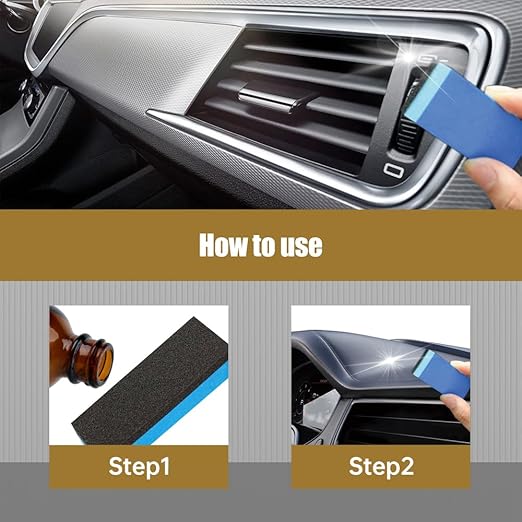 Crystal Coating for Car, 2026 New Plastic Parts Crystals Coating, Upgrade Plastics Parts Crystal Coating Plastic Restorer with Spong, Coatings Agent for Automotive Plastics (2Set)