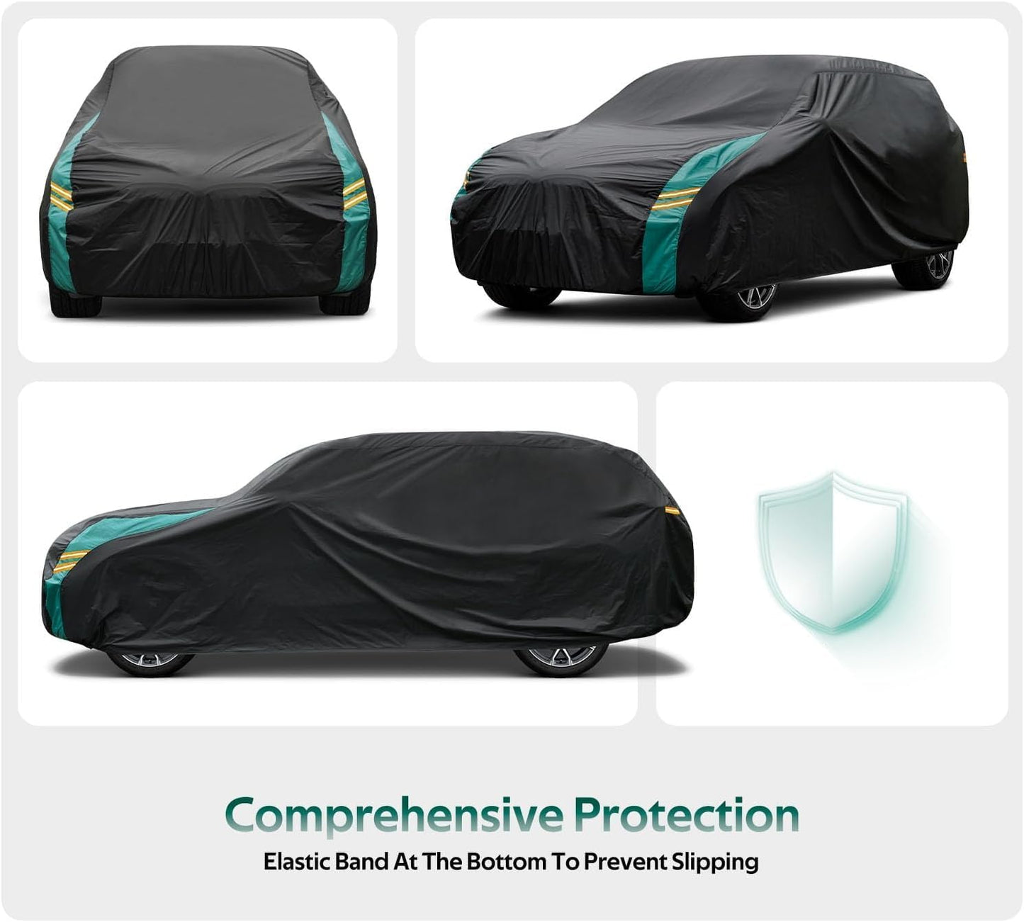 SUV Car Cover Custom Fit for Mercedes-GLC 300 350E/GLB 180 200 250(2016-2025), Waterproof All Weather for Automobiles, Outdoor Full Cover with Windproof Clip Straps.