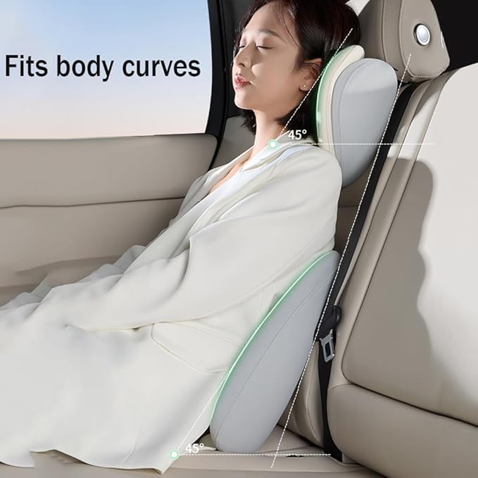 Car Headrest Lumbar Support Cushion for VW Golf VIII VI V IV III II I Mk 8 7 6 5 4 3 R GTE/GTI/GTD/Clubsport 45, Memory Foam Relieve Fatigue Breathable Car Seat Neck Pillow,Black-Headrest