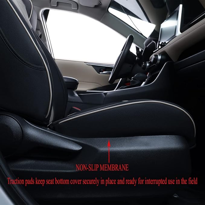 EKR Rav4 Seat Covers Custom Fit for Toyota Rav4 (Hybrid) Woodland/Limited 2026,Waterproof Leather Car Seat Cover Full Set for SUV,Faux Leather(Black/Gray)