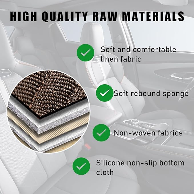 4PCS Car Seat Cover Pad, Breathable Auto Front Seat Bottom Cushion Mat & Seatback Cover, Soft Comfortable Vehicle Full Seat Protector, Universal Truck SUV Car Accessories (Gray)