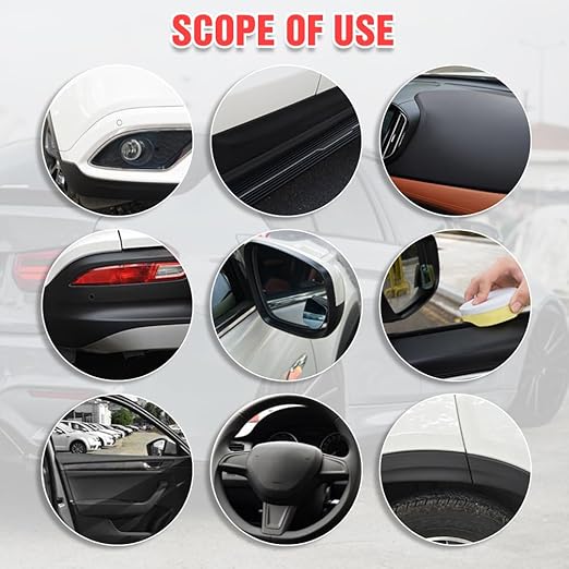 Plastics Parts Crystal Coating, 2025 New Car Crystal Coating for Car Plastic Parts, Coating Agent for Automotive Plastics, Crystals Coating Plastic Restorer, Cars Trim Restorer with Sponge (4)