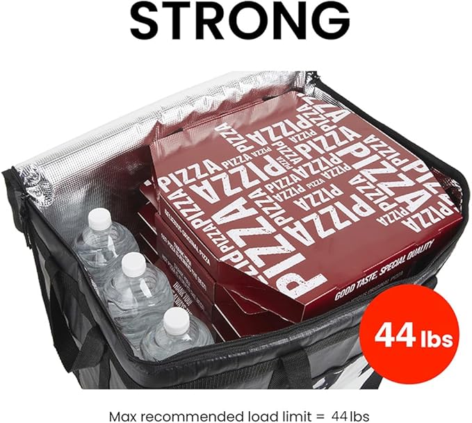 NZ home Insulated Bags for Food Delivery (3XL, 10 Pack, Black) Grocery Shopping Cooler Bag, Pizza Delivery, Hot & Cold Catering Tote, Reusable, Foldable & Heavy Duty