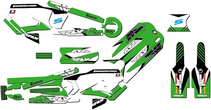 12eDRIVE Fly Racing Green Senge Graphics Kit Compatible with Stacyc
