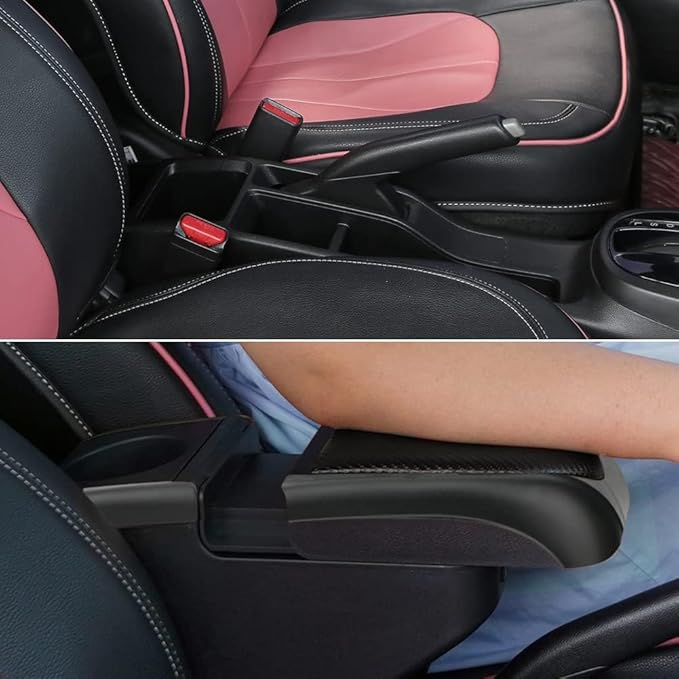 AULPHIKE Compatible with Nissan Versa Armrest 2007-2011 Center Console Organizer Armrests Double Layer Storage Space with USB Ports