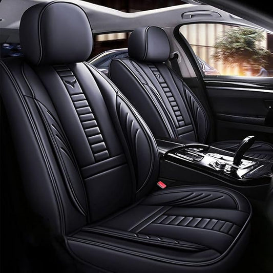 for Toyota CHR Seat Covers 2018-2026, Full Coverage Customized Car Seat Covers, Premium Leather Waterproof Stain-Resistant Easy to Install (Standard 5 Seats, Black)