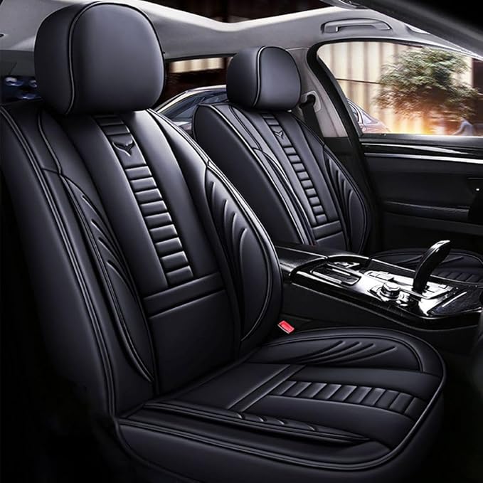 for Toyota CHR Seat Covers 2018-2026, Full Coverage Customized Car Seat Covers, Premium Leather Waterproof Stain-Resistant Easy to Install (Standard 2 Seats, Black)