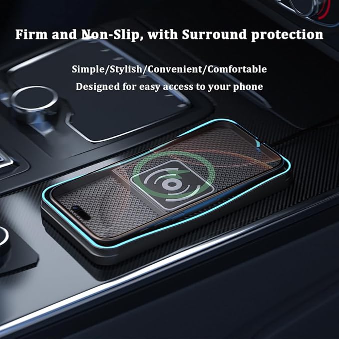 Car Wireless Charger Pad for GMC Canyon Sierra Sonoma 2000-2026, Type-C/USB 20W Fast Wireless Car Charger Pad Non-Slip Cordless Charging Mat,A-30cm Cable Type-C Plug