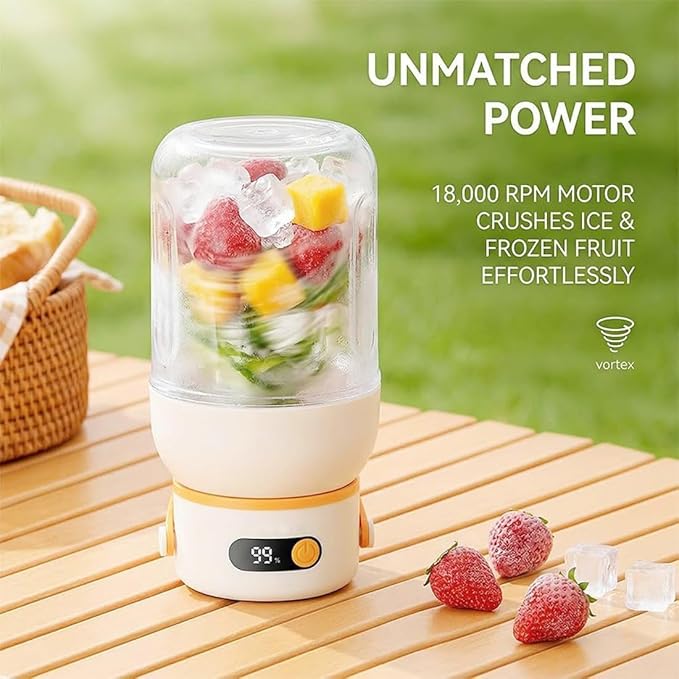 Portable Electric Juicer Cup with Zero Cord Hassle, 33 Oz Cordless Personal Juicer Cup, Digital Display Portable Juicers Blender with Stainless Steel Blades, USB-C (green-1000ml)