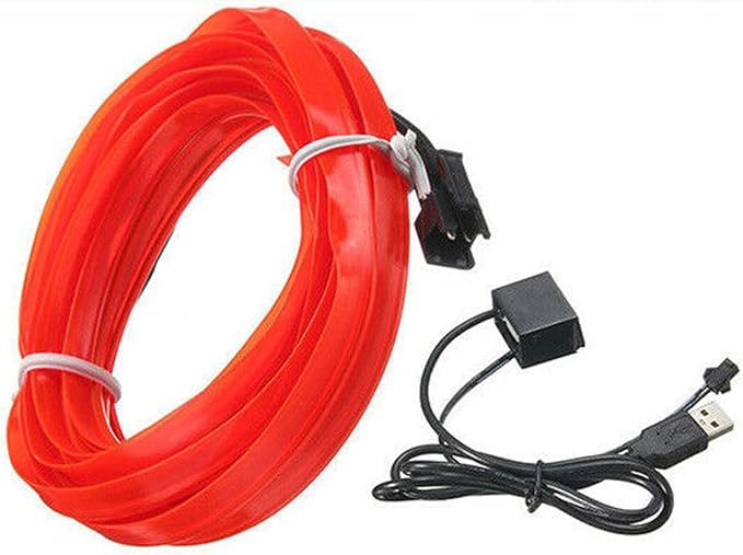 Riloer El Wire Lights for Car, Interior Neon Lights Strip Car LED Strip Light Interior for Car Garden Party Decoration, Car Ambient Lighting Kits, 2m/6.5ft Blue LED