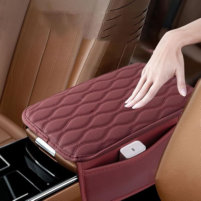 Car Armrest Pad for Genesis GV80 GV70 SUV GV60, Waterproof Center Console Cushion Pad Cover Armrest Storage Box Mat Protection Interior Accessories,A-Black