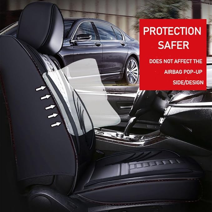 for Chevy Equinox Seat Covers 2005-2026, Full Coverage Customized Car Seat Covers, Premium Leather Waterproof Stain-Resistant Easy to Install (Luxury 2 Seats, Black)