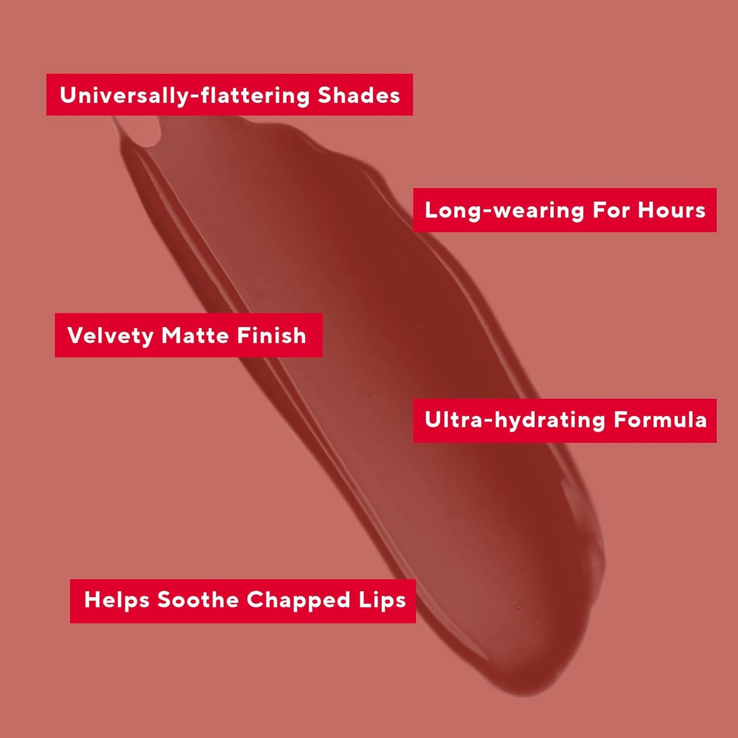 Mirabella Luxe Advanced Formula Matte Lip Gloss, Richly Pigmented Long-Wear and Full-Coverage Liquid Lipstick, Matte Lipstick for Women Stays Put and Won't Dry or Crack Lips, Bombshell