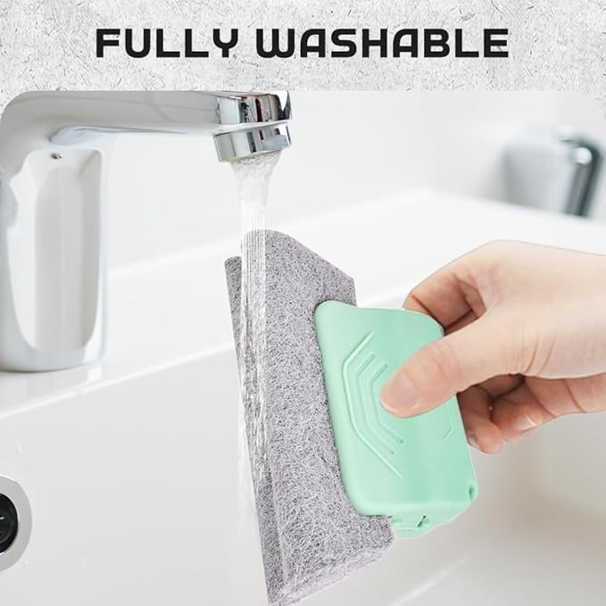 2026 New Magic Window Track Cleaner, 3Pcs Multipurpose Cleaning Brush for Window Grooves, Sliding Door Tracks, Tile Grout Lines, Shutter Slats, Car AC Vents, and Narrow Gaps (Green)