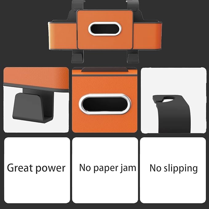 3-in-1 Car Backseat Organizer with Dual Cup Holders, Seat Back Storage Box, Built-in Tissue Holder, Adjustable Universal Design for Neat and Practical Car Interior Storage (Orange)
