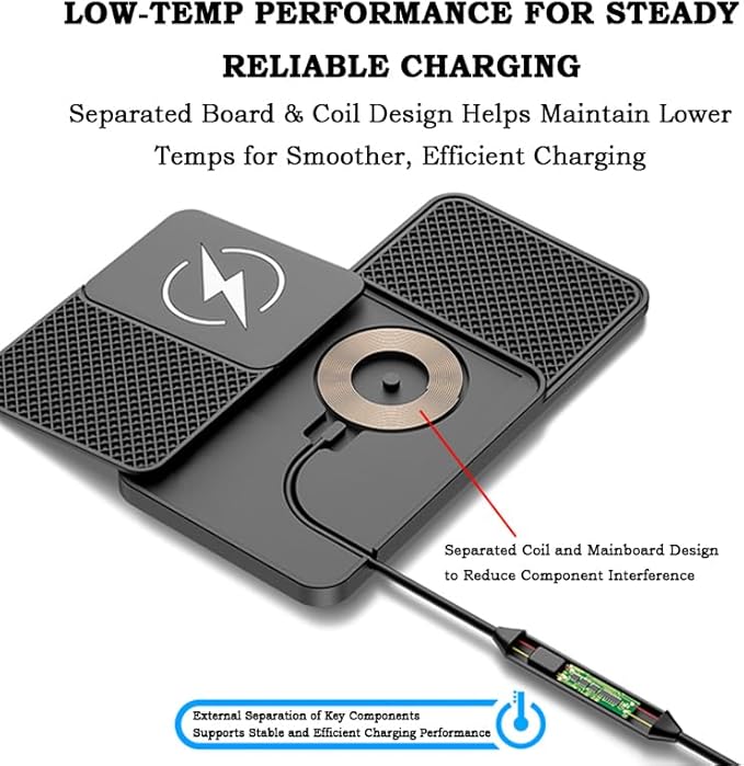 Car Charger for Ford Ranger 2024-2025, 20W Fast Charging Pad for Phones, Plug & Play Cord-Free Charging Pad with Step Design for Commutes Home Travel Use,A Type-C 30cm
