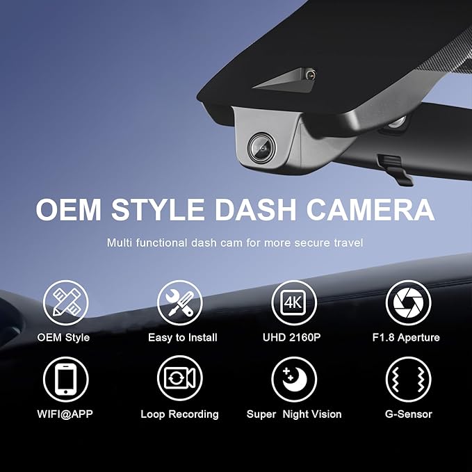 mangoal Front 4K & Rear 1080p Dash Cam Custom fit for Toyota Highlander & Hybrid Gen3 UX50 2017 2018 2019 (Model B), LE Limited L XLE Platinum, Integrated OEM Look,App & WiFi,128GB Card