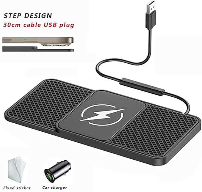 Wireless Car Charger Pad for Lexus RX AL30 RX 350 RX 350h RX 450h+ 2022 2023 2024,20W Fast Wireless Phone Charger Cell Phone Cordless Charging mat,Non-Slip Phone Charging,30cm Cable Type-C