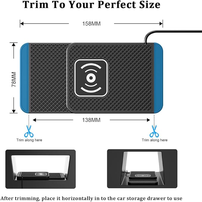 Wireless Charging Pad for Car for Ford Bronco Sport 2021-2025, 20W Fast Wireless Car Charger Pad Type-C/USB Non-Slip Phone Charging Mat,A 30cm Cable Type-C Plug