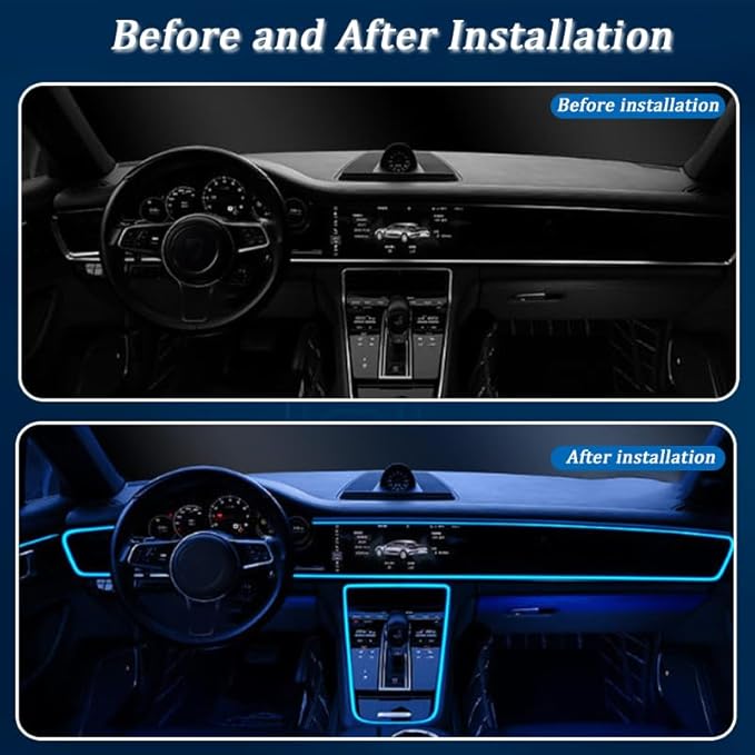 Car Interior Lights for Tesla Model S Plaid 2021–2025, Car Ambient Lighting Kits, Multiple Light Modes, Interior Car LED Strip Lights with Remote Control, Sync to Music, 8m