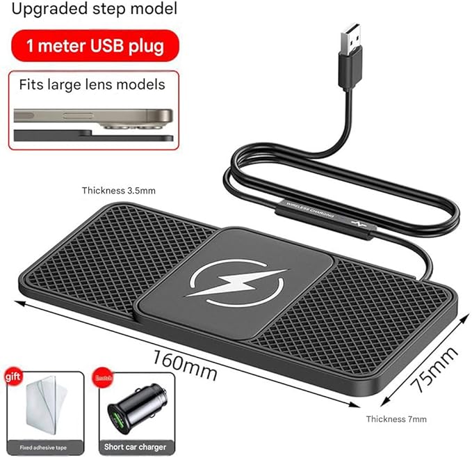 Car Wireless Charger Pad for Land Rover Range Rover Evoque 2012-2025,Fast Wireless Phone Charger Cell Phone Cordless Charging Mat Magnetic Charging Pad Interior Accessories,A USB Plug
