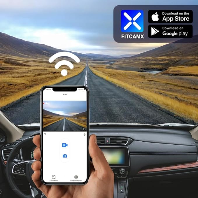 Fitcamx 4K Dash Cam Suitable for Honda CR-V 2017-2022 LX EX Touring EX-L Special Edition (Gen5), OEM Factory Look, UHD 2160P Video, Loop Recording, WiFi & APP, G-Sensor, Easy to Set, 64GB Card