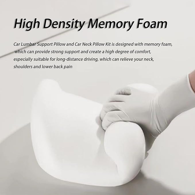 Car Lumbar Support Pillow and Car Neck Pillow Kit for Lexus NX 2014-2020 2021 2022 2023 2024 2025 2026, Car Seat Neck Back Rest Pillows, Ergonomic Car Seat Headrest & Lumbar Cushion