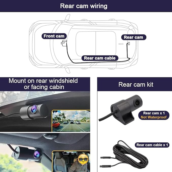 Fitcamx Front 2K+Rear 1080P Dash Cam Adapts for Lexus RX 350 2023-2026 & RX Hybrid 350h 450h 500h, Integrated OEM Look, Dual HD Video, WiFi & APP, Loop Recording, G-Sensor, Easy to Use, 64GB Card