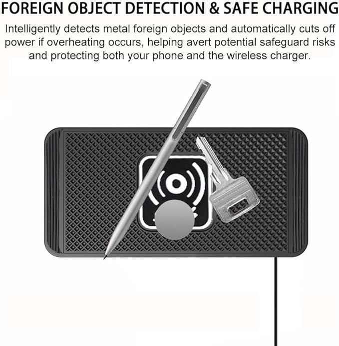 Wireless Car Charger Pad for Nissan Armada 2005-2026, Type-C/USB 15W Car Wireless Charger Non-Slip Cordless Charging Mat Car Accessories, B-30cm Type-C Interface