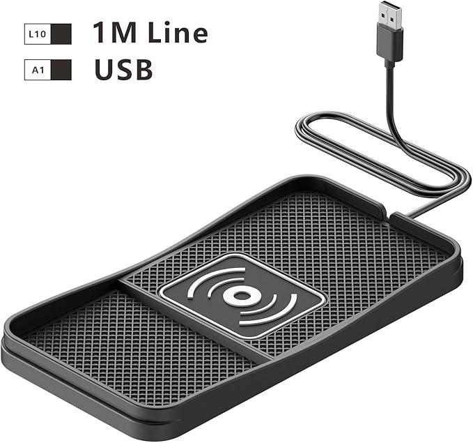 Car Wireless Charger Pad for Hyundai Santa Fe 2001-2026, Fast Car Wireless Charging Pad for Car Center Console, Non Slip Charging Mat,1M-USB
