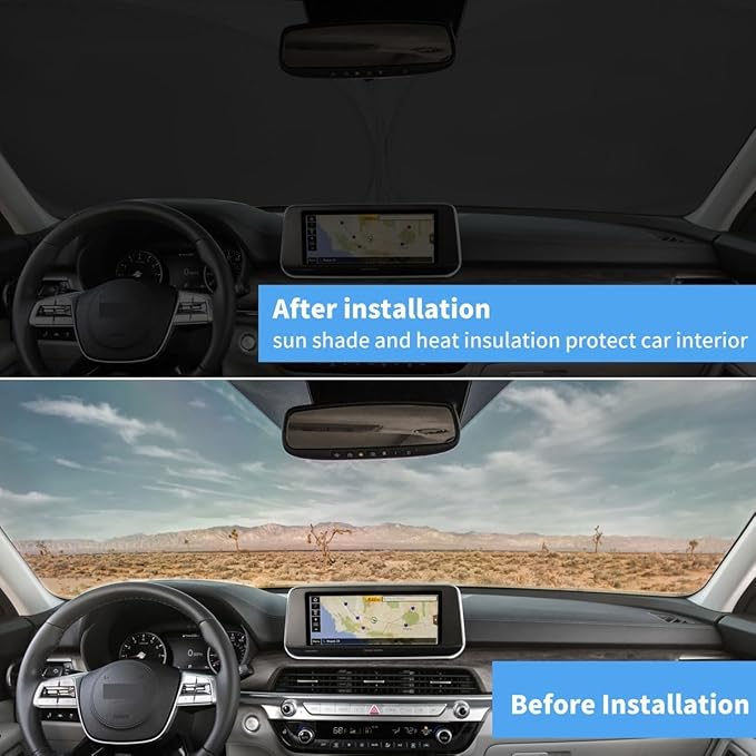 Windshield Sun Shade for Kia K5 2021-2026, Custom Fit Front Window Sunshade GT/GT-Line/Sedan Sun Protector & Heat Blocker Car Accessories, Sun Visor Keep Car Cool