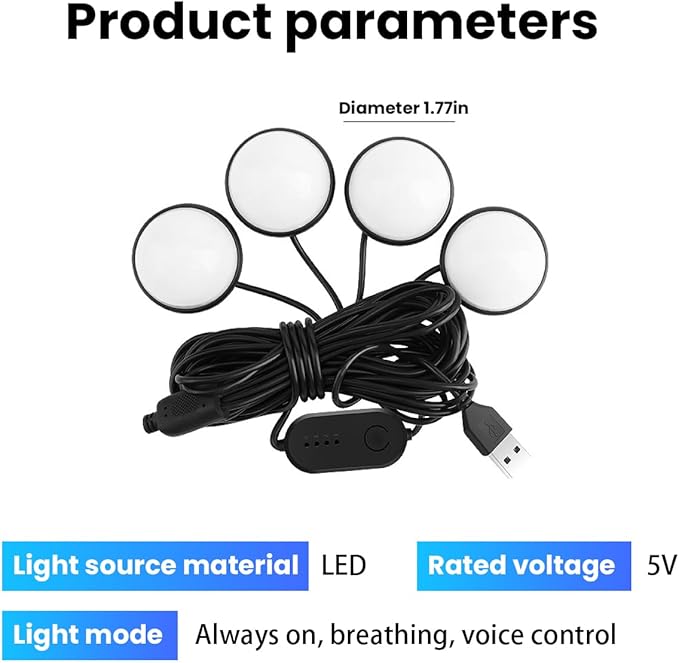 BESULEN Car Interior LED Lights, Automotive Ambient Neon Light Kit with USB Port, Car Accessories, Gifts for Men and Women, 4 in 1 Decoration Lights for Car, Garden, Home, Party（Green）